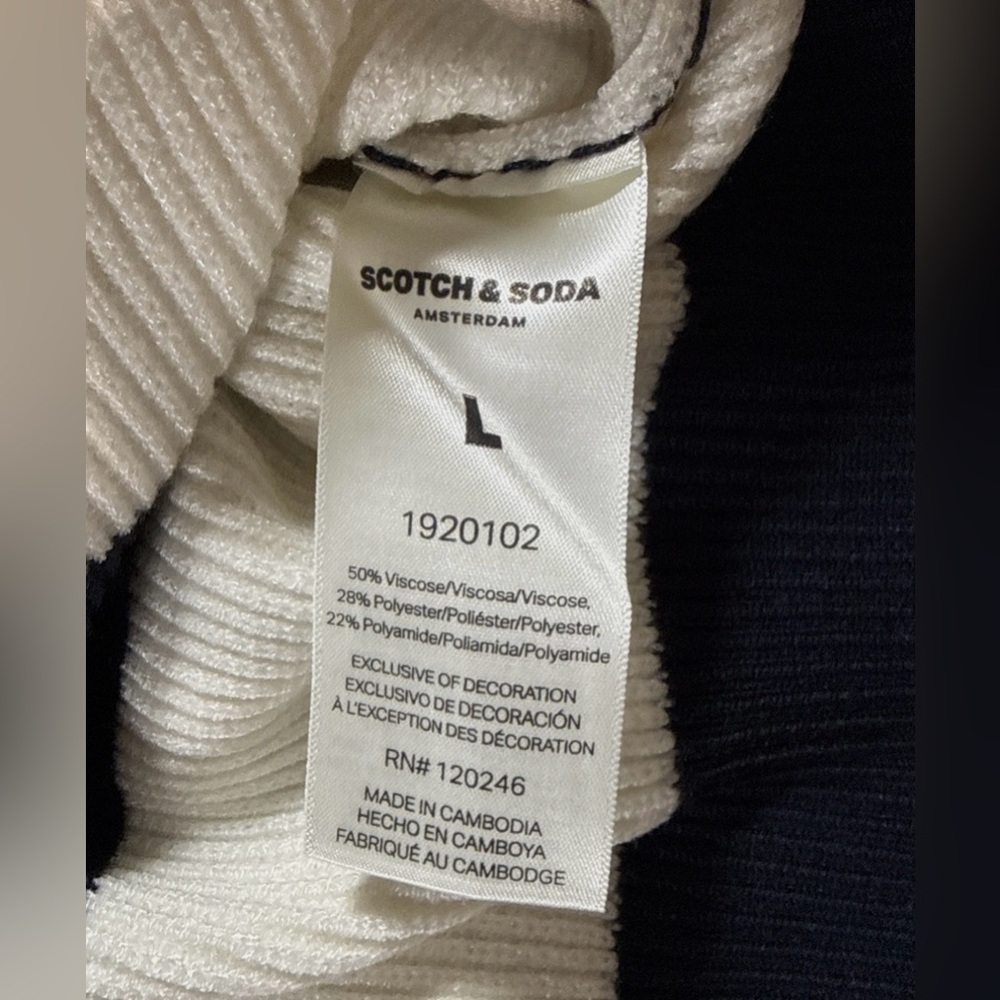 3 for $23 Scotch & Soda Amsterdam Cream Multi-Stripe Sweater – XL – NWT - Picture 6 of 12